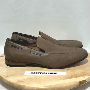 Johnston & Murphy Men's Brownish Gray Leather Slip-on Casual Loafers - 10M